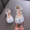 Little Girl Sandal Summer Sweet Kids Princess Dress Sandals Flower Bowtie Children Fashion Causal Pearl Wedding Party Flat Shoes