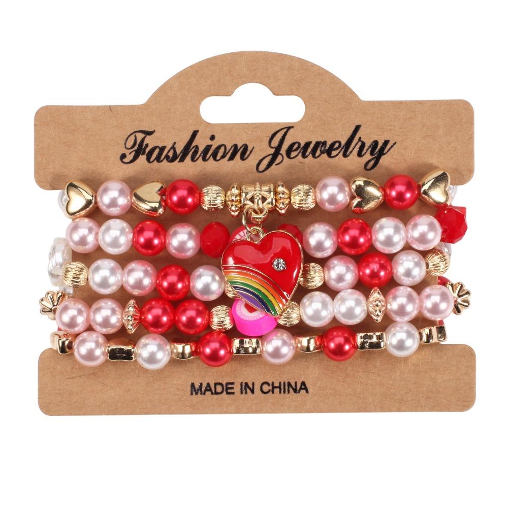 5 шт./набор DIY браслеты из бисера ко Дню святого Валентина, богемный браслет из бисера, браслеты на запястье