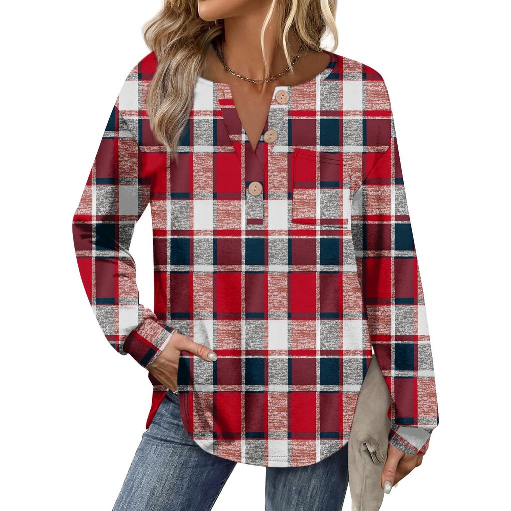 Women's Retro Printed Fashionable Long-sleeved Top