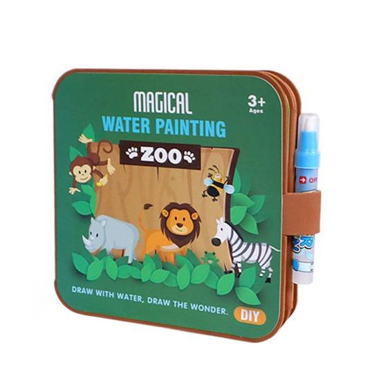 Волшебная водная раскраска для малышей Карманный складной мультфильм акварельный рисунок