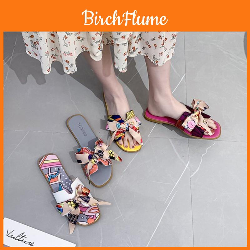 Stylish Women's Bow Sliders Silky Butterfly Sandals Perfect For Summer Beach Parties