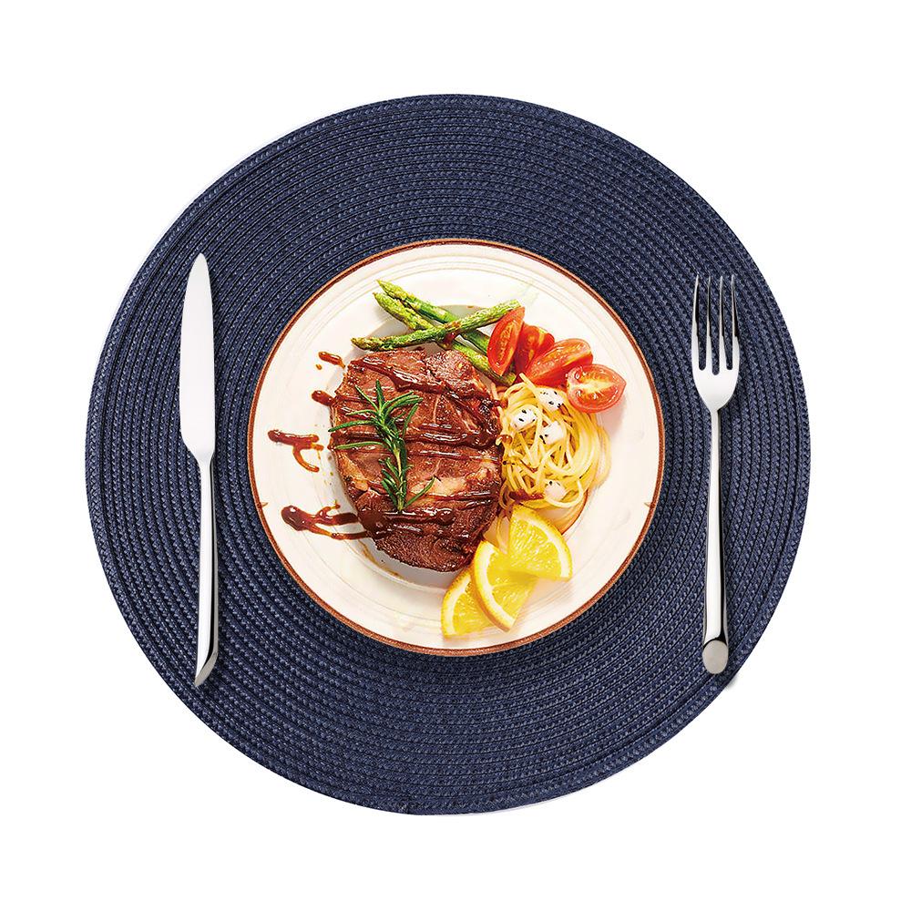 Round Placemats Set  Braided Circle Place Mat Washable Table Mats for Kitchen Dining Table Mixed Color Non-Slip Place mats