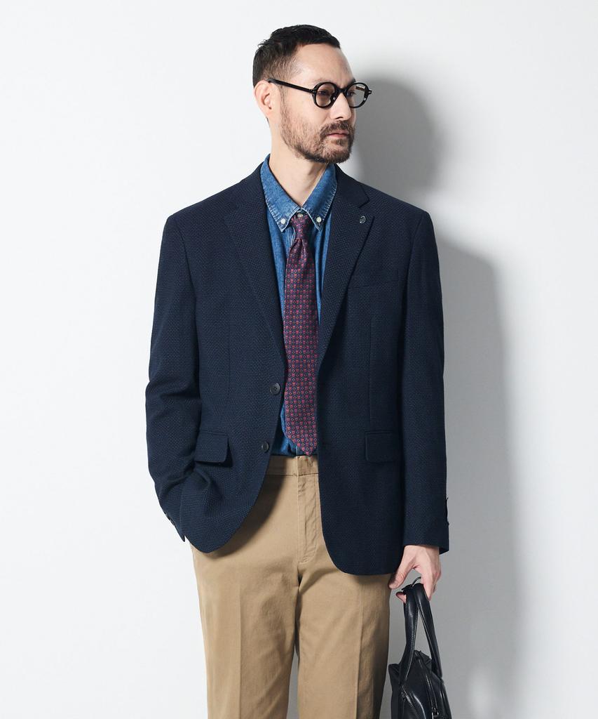 STCO Italy Marlane Two-Tone Wool Jacket Navy (Relaxed Fit)_Sjaud93Nsn