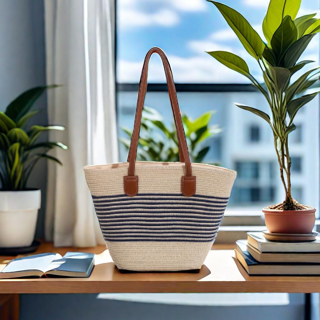 Большая женская соломенная пляжная сумка-тоут - летняя сумка, сумка на плечо с видом на море, в стиле корзины для овощей