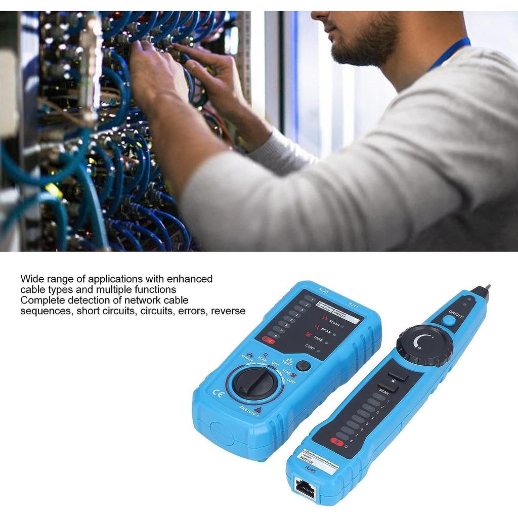 RJ11 and RJ45 Network Cable Tester, Ethernet Wire Finder, Cable Mapper, Continuity Test,Portable LAN Cable Tester,Phone Cable Finder Quick Positioning
