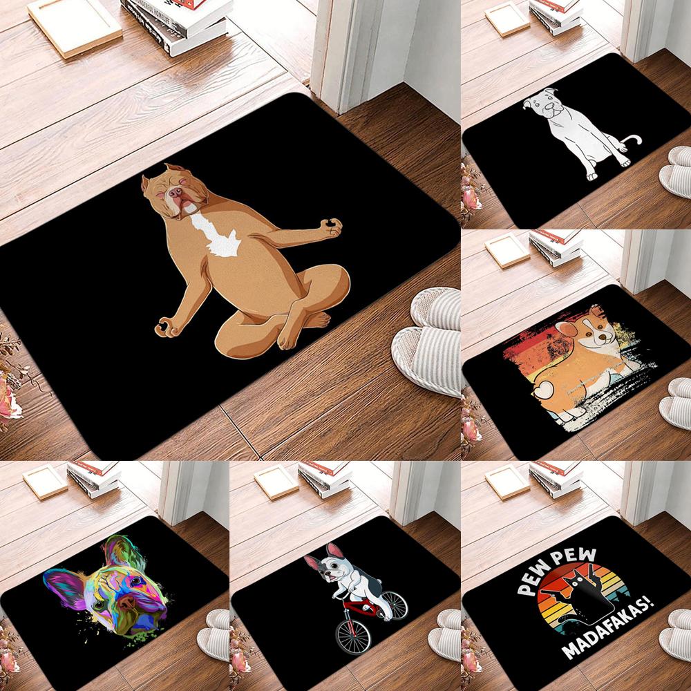 Printable Bedroom Entrance Mat Balcony Rug Door Mat Pet Animal Rug Funny Cartoon Dog Portrait Door Mat