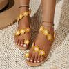2025 Новые бохо-цветочные римские сандалии Свадебная мода Пляжные плоские сандалии