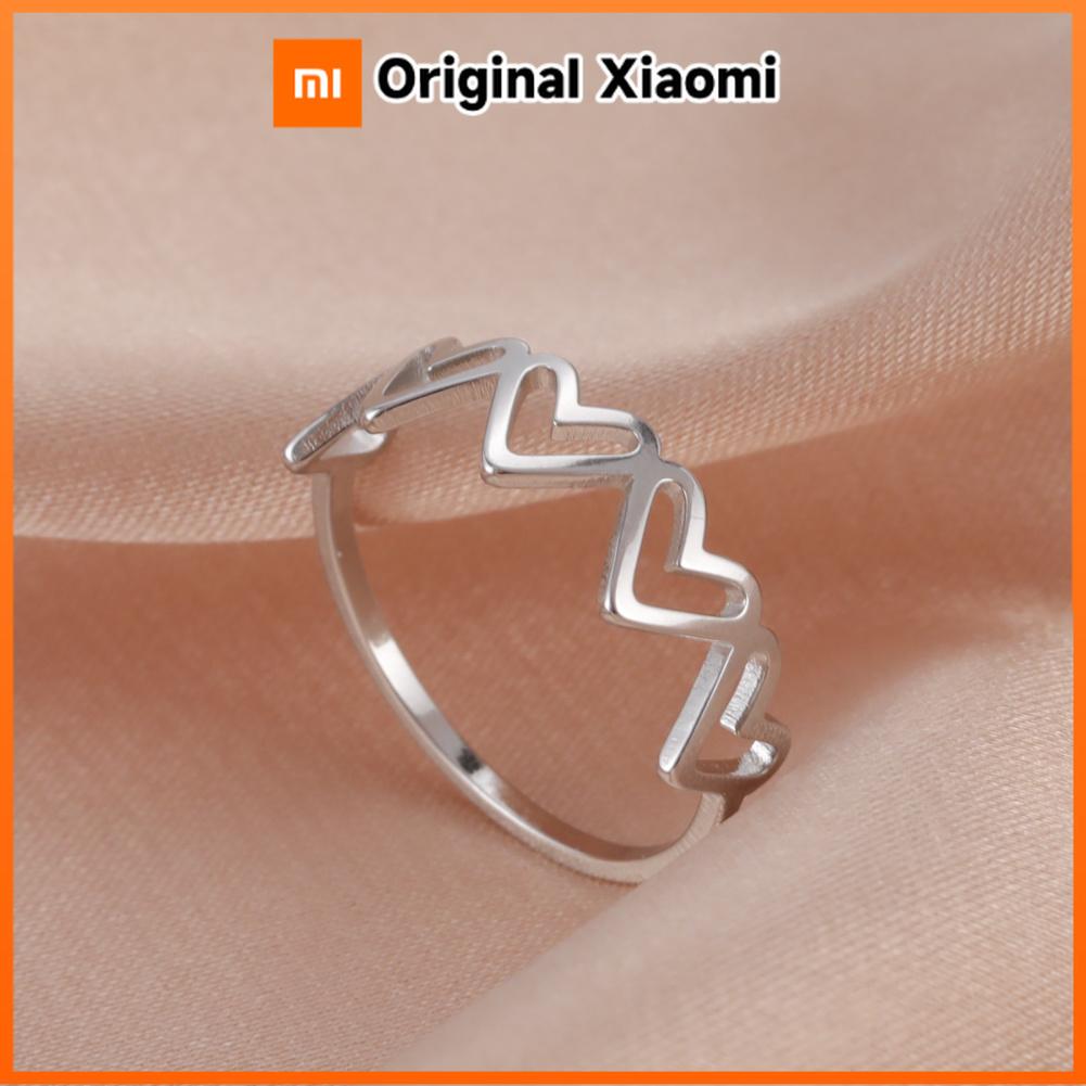 Xiaomi Skyrim Minimalist Heart Rings for Women Stainless Steel Cute Finger Rings Jewelry Birthday Anniversary Gifts Wholesale