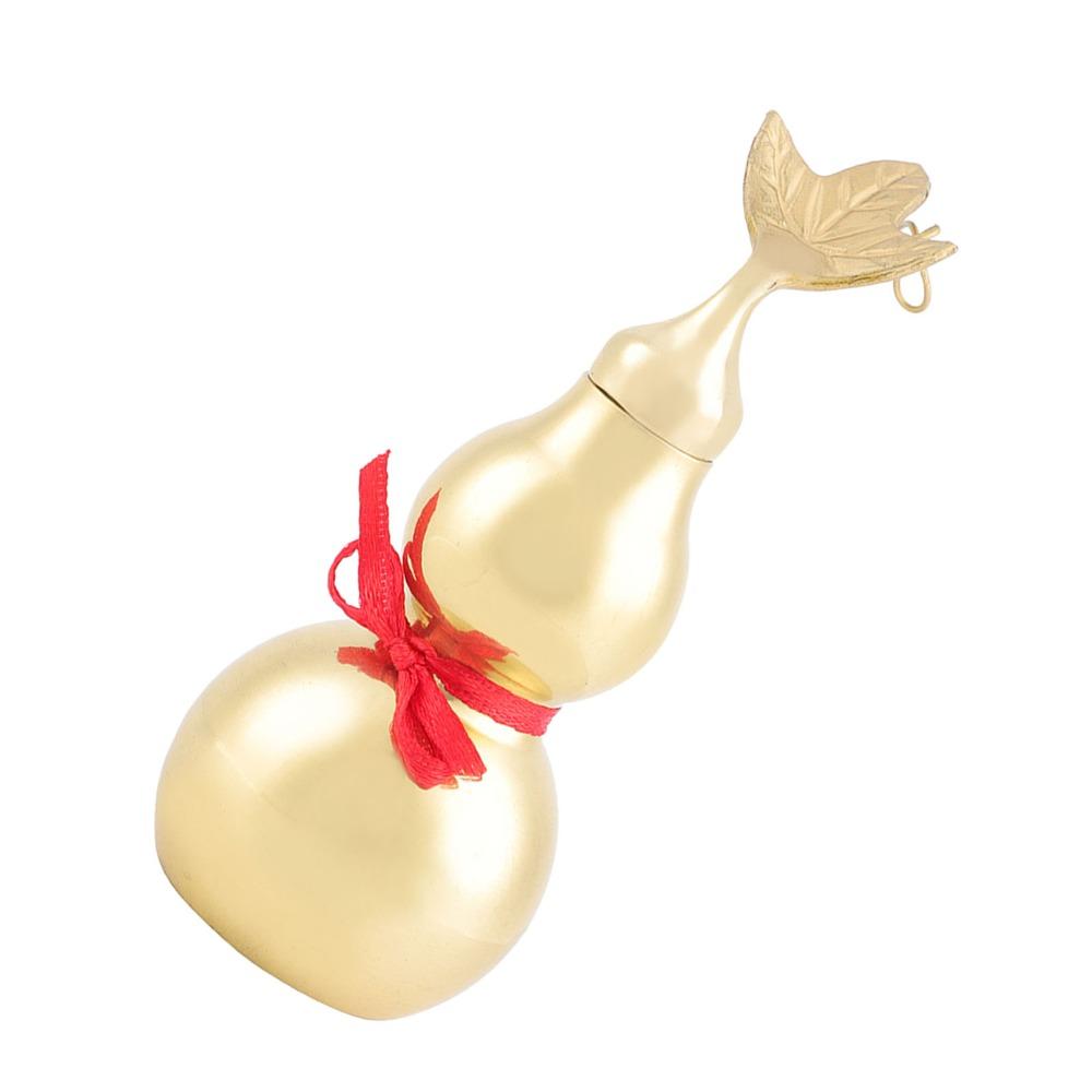 Smooth Surface Brass Gourd Open Cover Hu Lu Statue Statues Feng Shui Gourd Feng Shui Decoration
