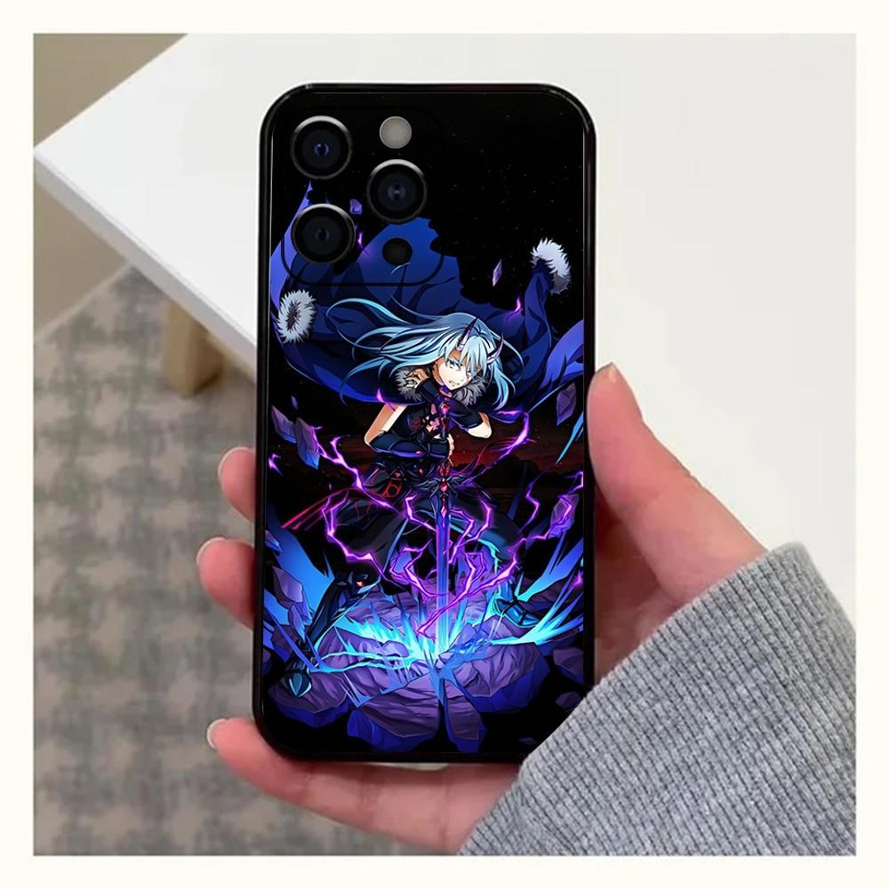 Чехол для телефона Anime T-Tensei Slime R-Rimuru для Apple iPhone 15,14,13,12,11,Pro,X,XS,Max,XR,Plus,Mini Мягкий черный чехол