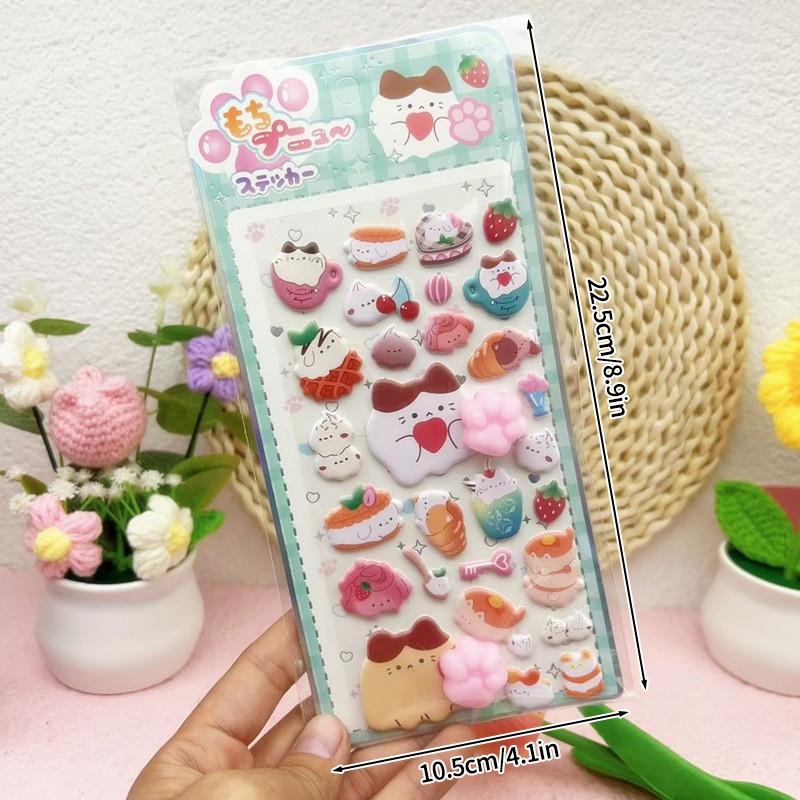 3D Cute Animal Butt Stickers Plush Pinched Happy Buttocks Sticker Stress Ease Puffy Sticker For Diy Scrapbook Phone Case Decal