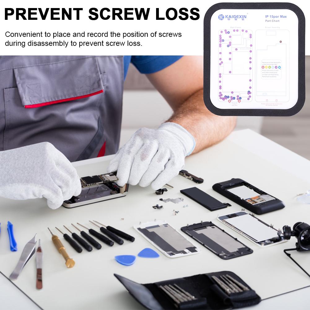 Professional Guide Pad Magnetic Screw Keeper Chart Mat Phone Repair Thicken Disassembly Tools Work Guide Pad for iPhone 6-15