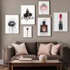 Fashion Girl Make Up Beauty Salon Poster Perfume Bottle Lipstick Decorative Paintings Canvas Wall Art Picture Room Bedroom Decor