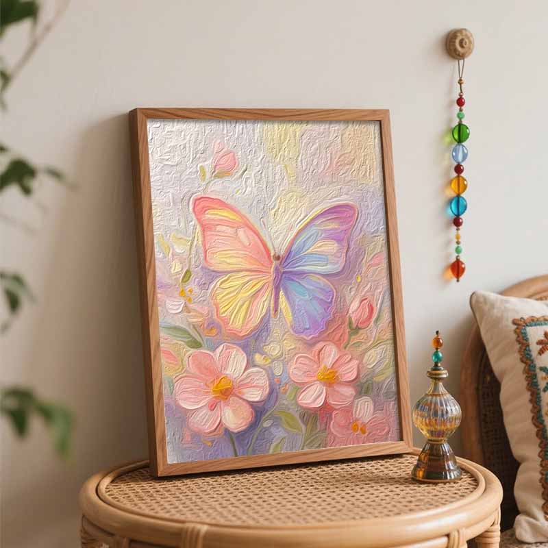 Digital oil painting art painting kit handmade diy pastel butterfly flowers home decorations