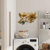Золотые цветочные настенные наклейки самоклеящиеся для спальни ванной кухни двери украшения съемные прочные домашний декор