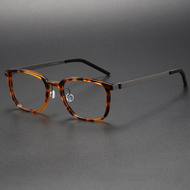 Top Quality Acetate Titanium Optical Glasses Frames Men Women Luxury Brand Square Prescription Eyeglass Frame Computer Eyewear