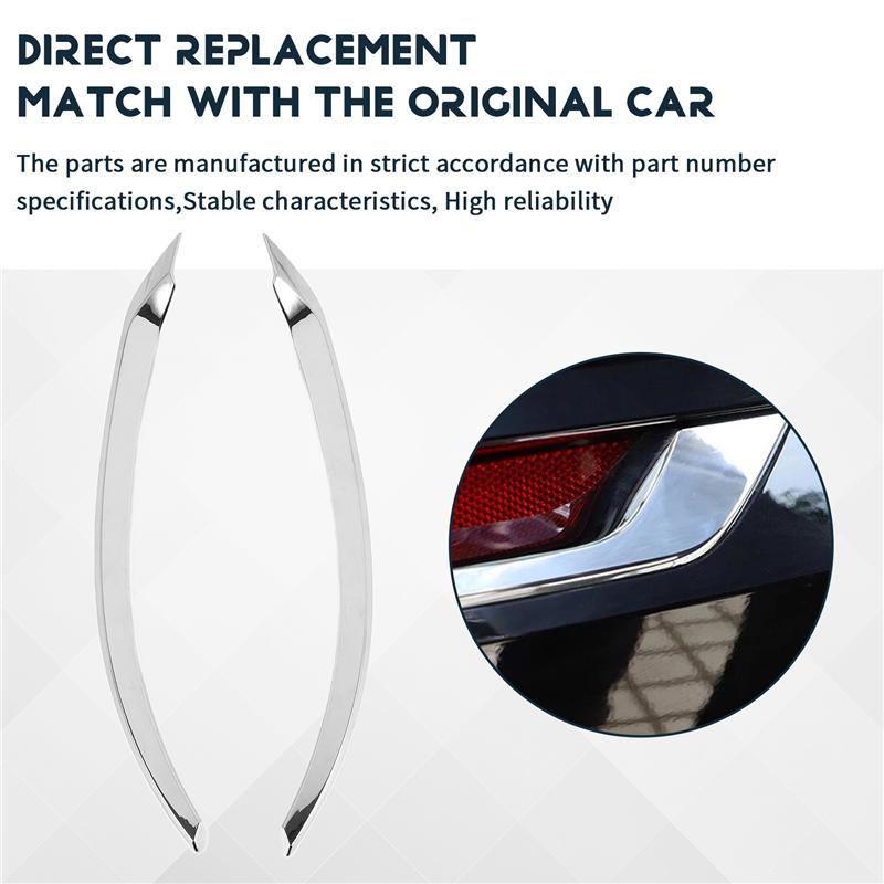 Car Chrome Rear Fog Light Tail Lamp Eyelid Cover Trim For VOLVO XC90 2016- Car Accessories-M53K