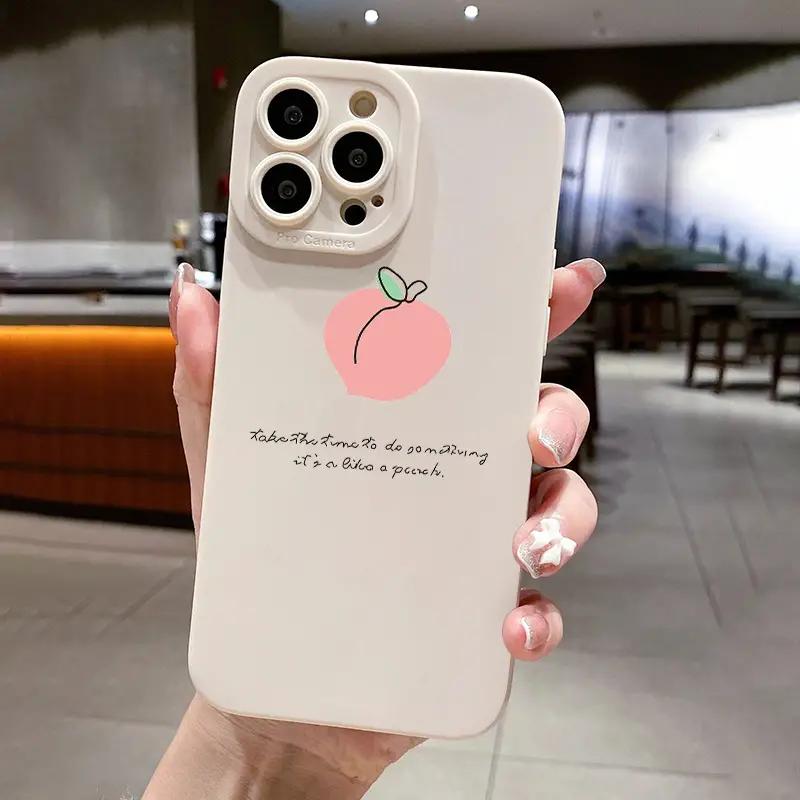 Чехол для iPhone 17 16 15 Чехол iPhone 14 Pro Max Чехлы Яркий Оранжевый Фруктовый Графический Чехол для iPhone 16 Plus 16E 16 13 12 11 Обложка