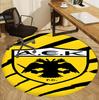 AEK Athens FC Pattern Round Rug, Indoor/Outdoor Mat, for Picnic, Gameroom, Bedroom, Office, Living Room, Home Decor Carpet, Birthday Gift