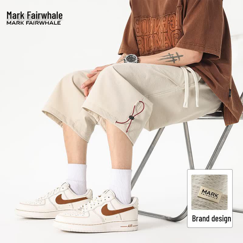 Mark Fairwhale Men's Summer Ice Silk Loose Fit Cargo Capri Pants