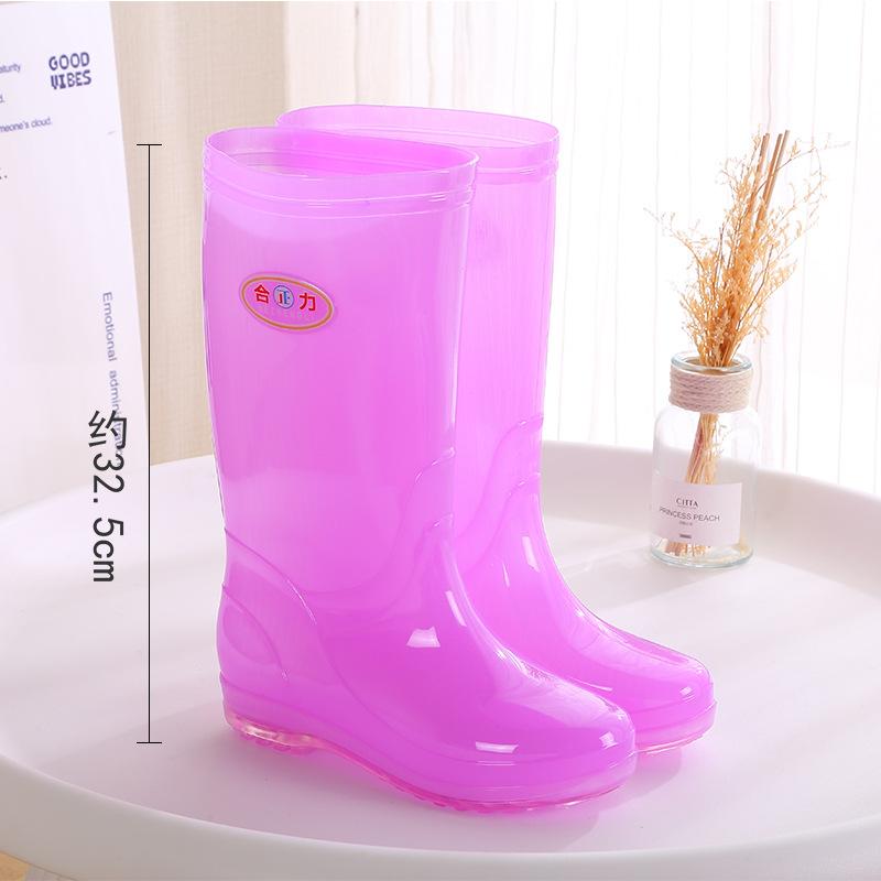 Длинные резиновые сапоги женские модные дождевые туфли женские взрослые без подкладки с высоким голенищем водонепроницаемые туфли быстросохнущие резиновые туфли лето
