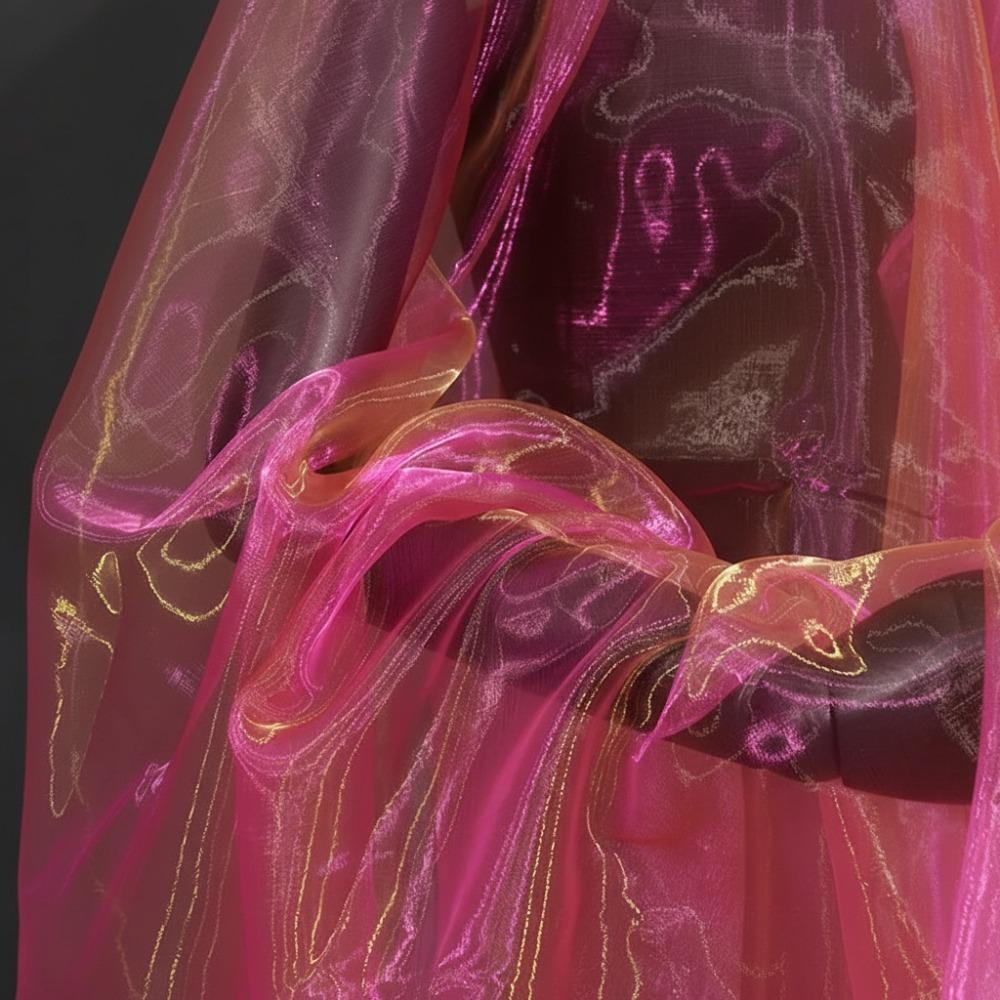 100X150cm Two-color Gradient Fabric Lightweight Thin Organza Mesh Fabric Colorful Organza Fabric