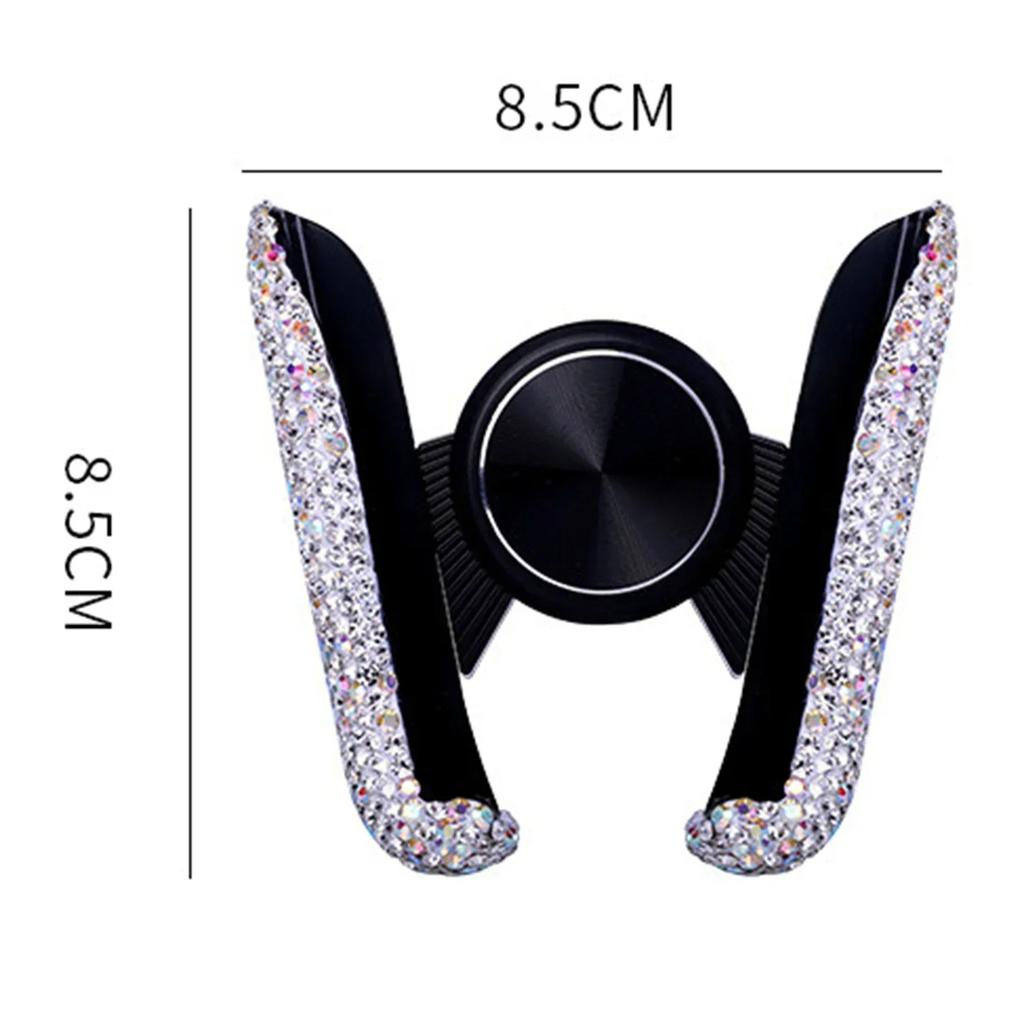 Crystal Car Phone Holder Air Vent Mount Clip Diamond Universal Smartphone Stand Hands-Free Car Accessories Bracket for Women