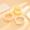 Ingemark 3 Styles Elegant Beige Resin Bangle for Women on Hand New Fashion Statement Boho Charm Bracelets Daily Jewelry Gift