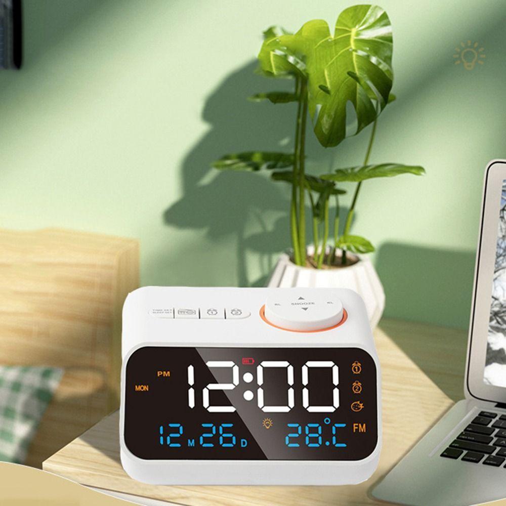 Adjustable Volume Digital Table Calendar Thermometer Small Digital Clock  for Heavy Sleepers Adults