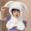 Winter One-Piece Hat Scarf Soft Warm Ear Protection Hats Cute Baby Rabbit Ears Hat  Kids