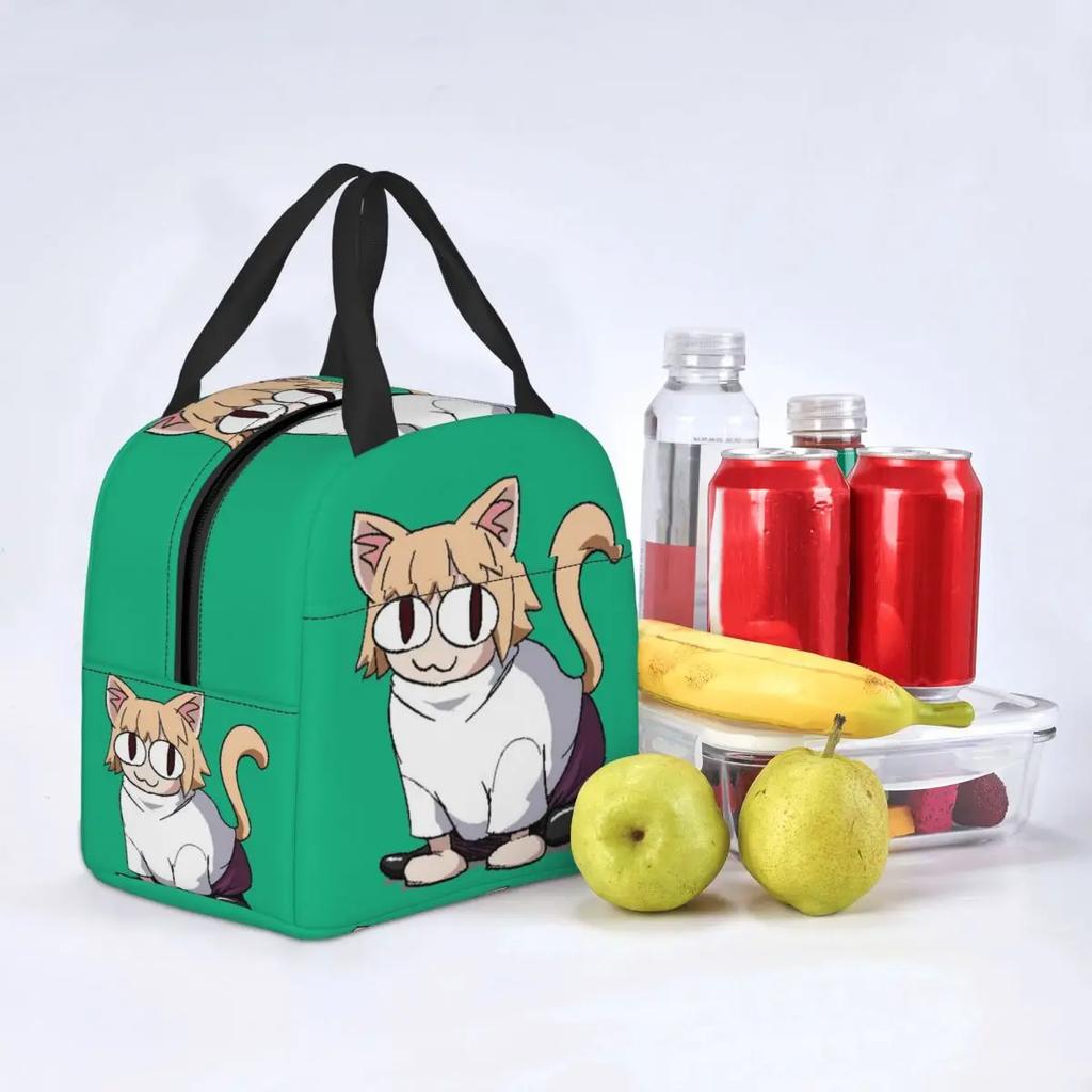 Neco Arc Cat Insulated Lunch Bags for Women Cartoon Comic Game Resuable Cooler Thermal Bento Box Work School Travel