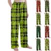 Детские брюки с рождественским принтом, плюшевые повседневные брюки