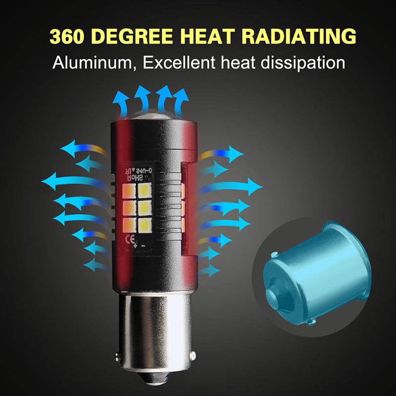 1156 Ba15S P21W 21Smd светодиодные лампы заднего хода для автомобиля 1200Lm белые