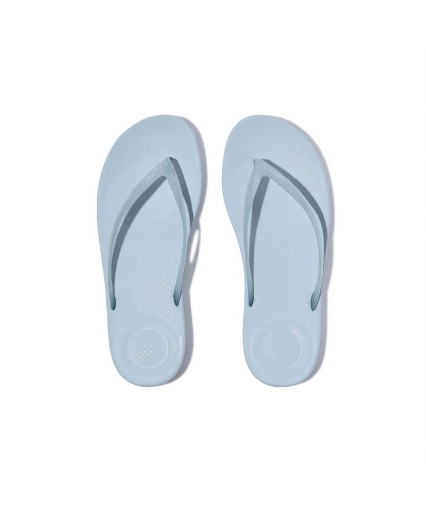 Женские шлепанцы Fitflop Eye Cushion с блестками, цвет Cloudy Blue/Silver (Ft64K2Q09Q)