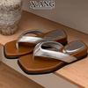 Sheepskin Version of Thick-soled Flip-flops for Women's Summer Wear New Beach Vacation Wind Small Slope Heel Cold Slippers
