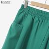 ZANZEA Женские повседневные однотонные свободные юбки с эластичной резинкой на талии