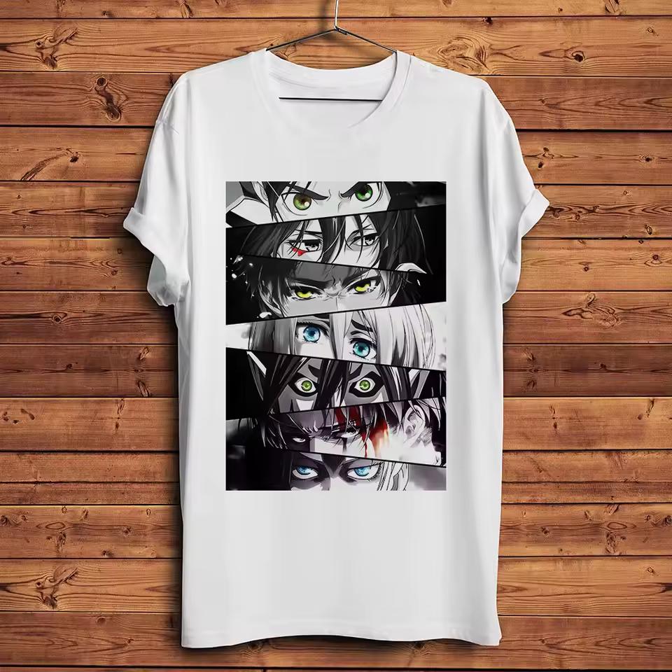 Hunter X Hunter Anime Eren Mikasa Eyes Printed T shirt Men's and Women's T shirt Men's Top Sports T shirt Men's T shirt Summer T