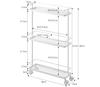 Yamazaki Slim Kitchen Cart, White, Approx. W38 x D12 x H66cm, Tower [Assembly Required: Casters and Hooks Attached] 7151