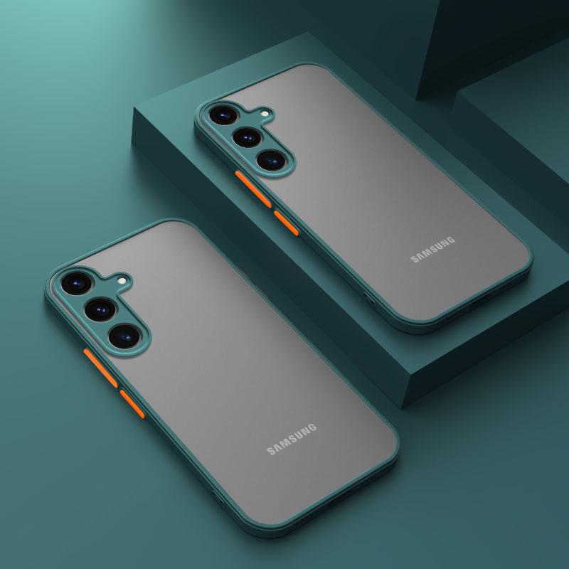 Подходит для чехла для мобильного телефона Samsung S25 Новый матовый S25ultra Полная защита объектива Защитный чехол S24 Контрастный силиконовый чехол