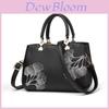 Stylish And Versatile Women's Tote Handbag With Elegant Embroidered Leaf Design
