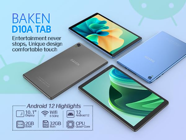 Планшет Android 12 32 ГБ ROM 1 ТБ 4 ГБ с двумя IPS HD сенсорными экранами, 10,1-дюймовый планшет, расширяемый, 6000 мАч, четырехъядерный процессор, ОЗУ, 2,4G WiFi,