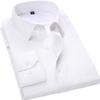 Large Size Men 'S Business Casual Long Sleeved Shirt White Blue Black Smart Male Social Dress Shirt 