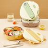 800Ml 304 Stainless Steel Divided Lunch Box With Cutlery Microwave 3/4 Grids Leak Proof Large Capacity Lunch Container