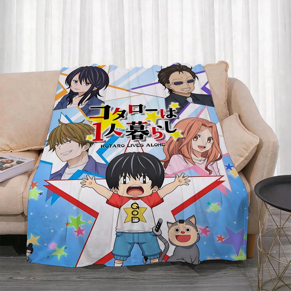 Anime K-Kotaro Lives Alone Throw Lightweight 240g Flannel Blanket Soft Skin-friendly for Summer Cooling