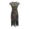 1920s Retro European & American Sequin Tassel Braided Dress