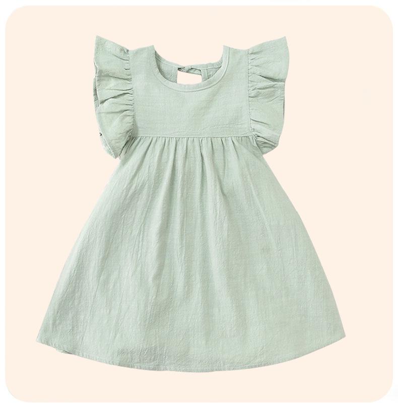 Летнее платье принцессы для девочки с рукавами-крылышками