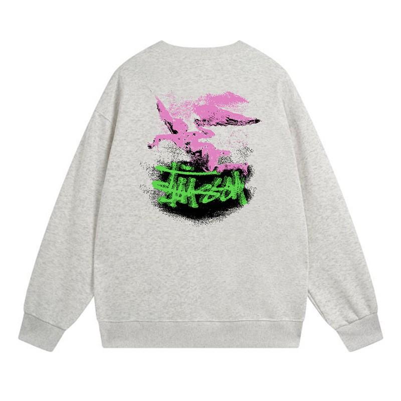 Unisex Streetwear Letter Print Fleece Cotton Sweatshirt Loose Fit Round Neck Long Sleeve Winter Daily Wear