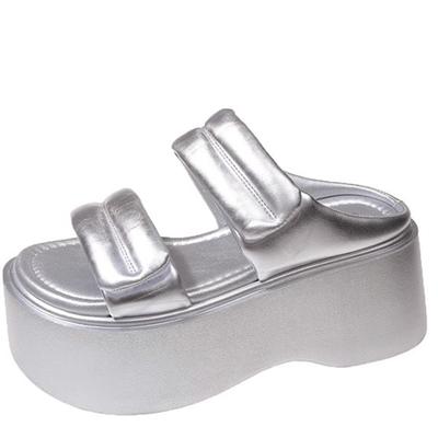 Модная летняя верхняя одежда тапочки на скошенном каблуке женские 2024 новые модные универсальные туфли на толстой подошве со стразами женские туфли на высоком каблуке женские