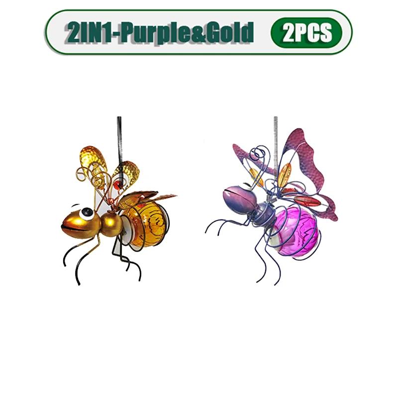 5 шт. подвесной металлический светильник в виде божьей коровки на солнечных батареях, садовый декор, скульптура леди с упругими пружинами, летние уличные художественные украшения