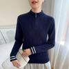 Женский кашемировый вязаный свитер с полумолнией и воротником-стойкой, Осень/Зима 2025 - Свободный, Стройнящий, Плотный базовый слой